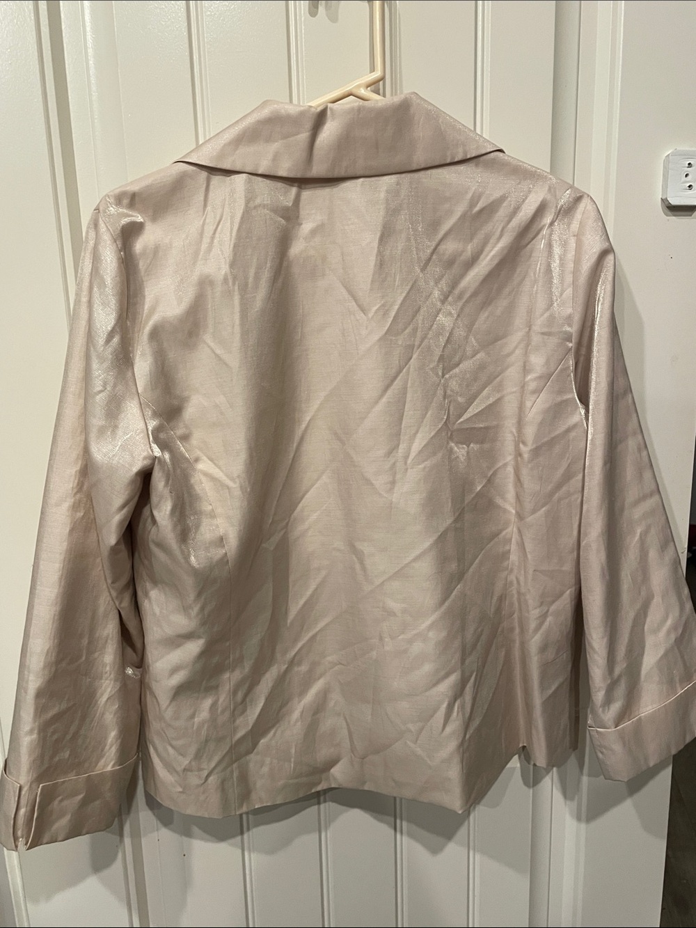 Chico's Satin Champagne Single-Button Blazer - Picture 5 of 7